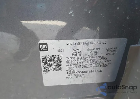 2023 Chevrolet Bolt Euv Fwd Lt z USA, uszkodzony, nr VIN 1G1FY6S09P4149750